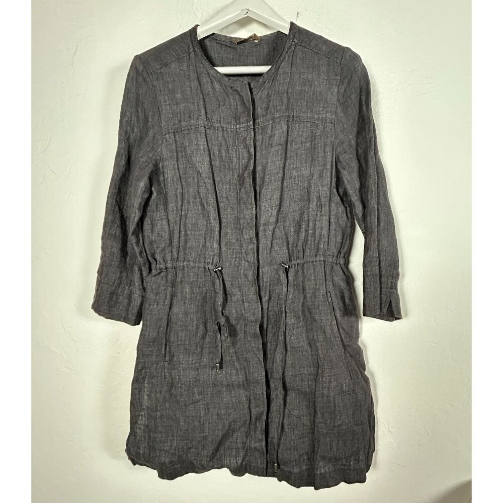 All & Sundry Womens Charcoal Gray Long Sleeve Drawstring Waist Mini Dress Casual